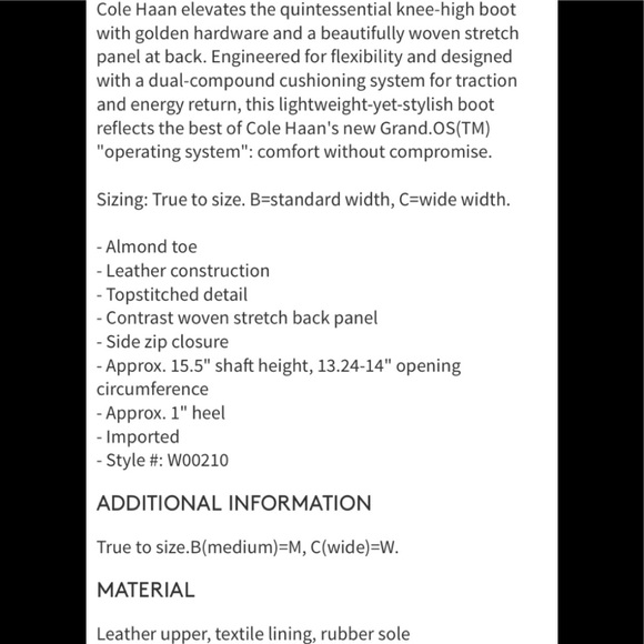 Cole Haan Rockland Knee High Leather Boot - Picture 4 of 4